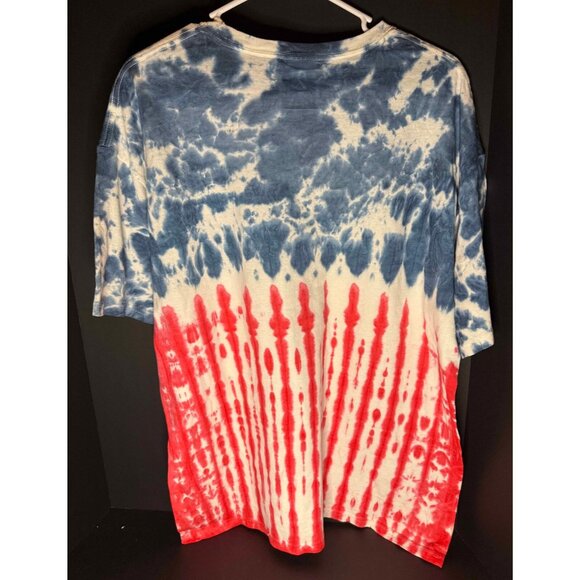 Vtg Hanes Washington DC American Flag Tie Dye USA AOP T-Shirt Mens XL Y2K - Picture 2 of 6